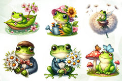 Spring Funny Frog Clipart Bundle - CraftNest - Digital Crafting and Art