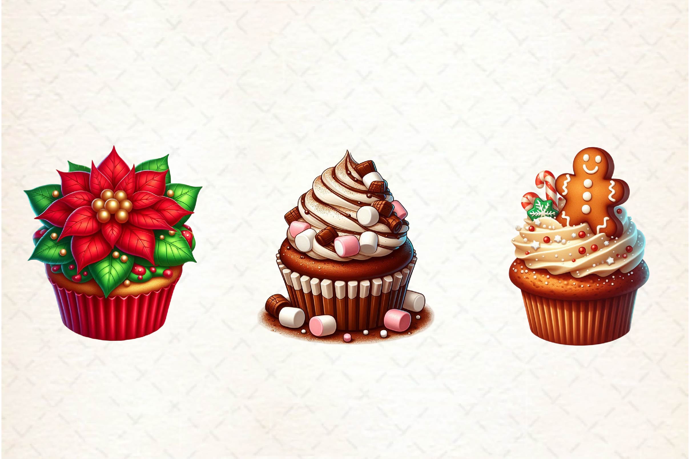 Christmas Cupcake Clipart Bundle - CraftNest - Digital Crafting and Art