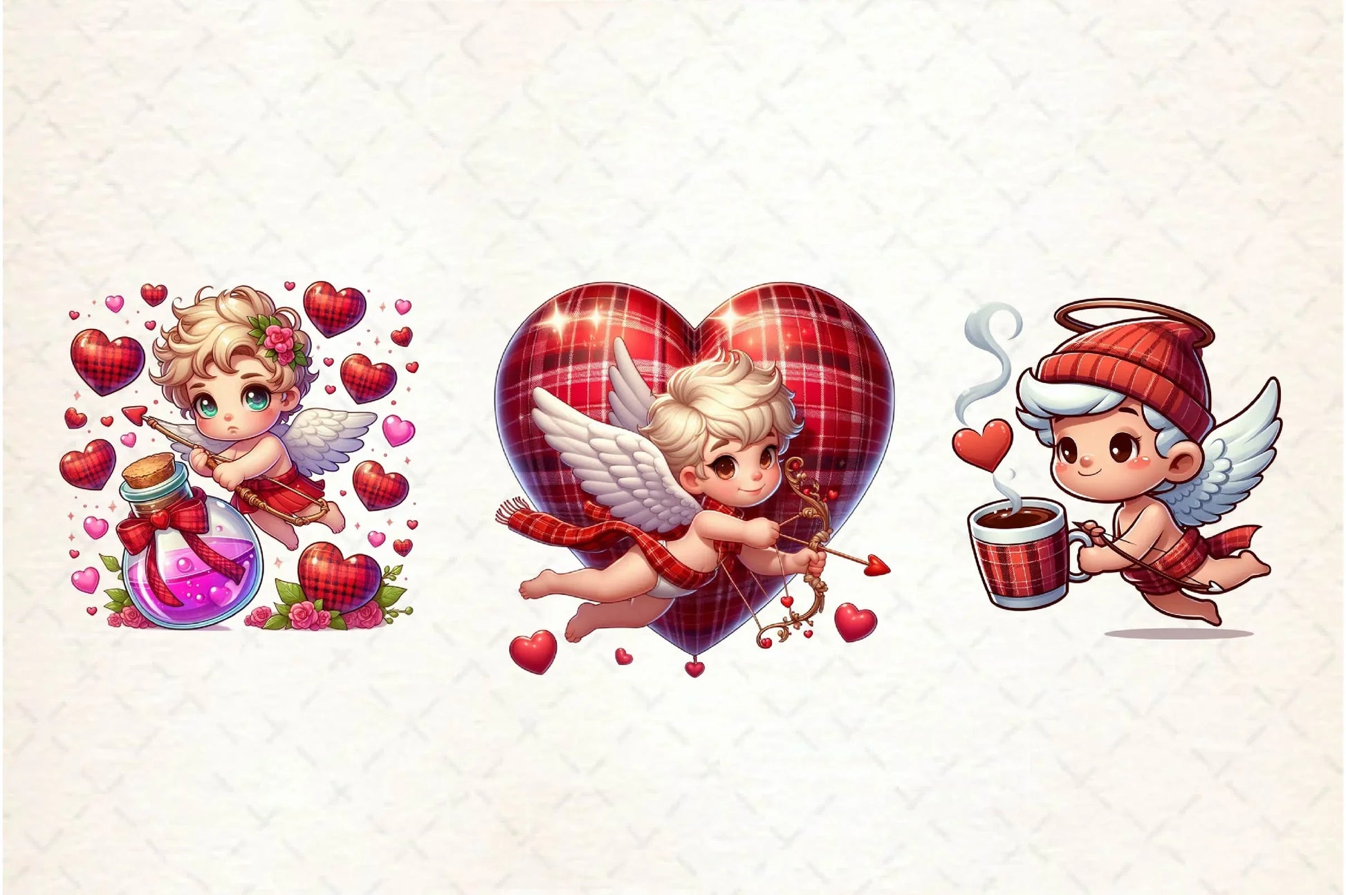 Red Valentine Cupid Clipart Bundle - CraftNest - Digital Crafting and Art