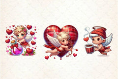Red Valentine Cupid Clipart Bundle - CraftNest - Digital Crafting and Art