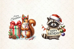 Christmas Birthday Animals Clipart Bundle - CraftNest - Digital Crafting and Art