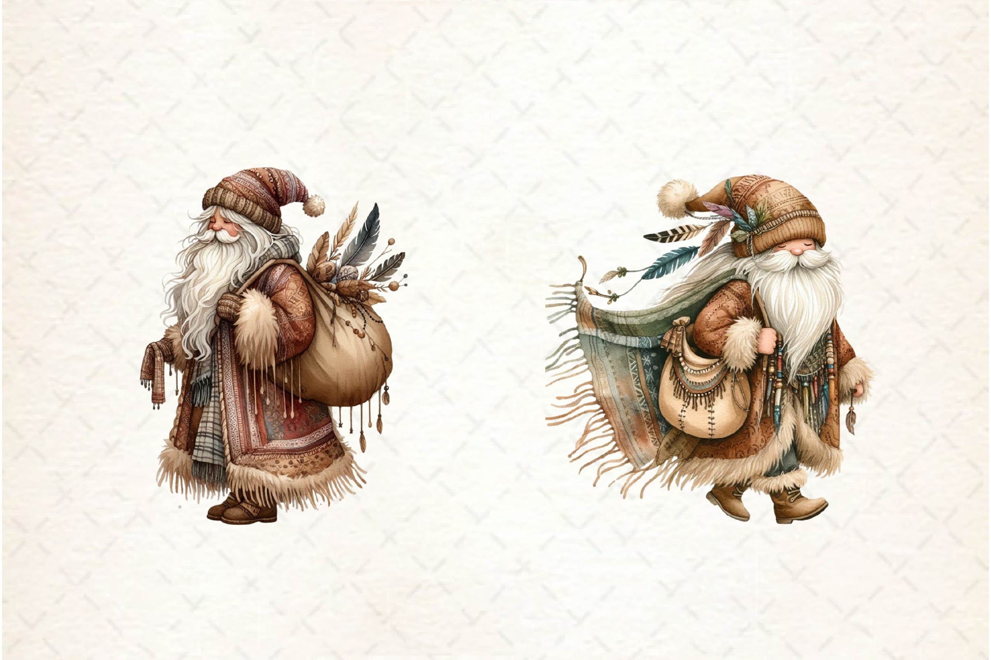 Boho Santa Claus Clipart Bundle - CraftNest - Digital Crafting and Art