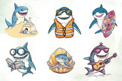 Cute Shark Clipart Bundle - CraftNest - Digital Crafting and Art