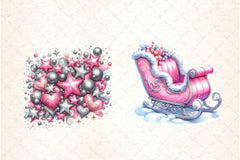 Pink Silver Christmas Clipart Bundle - CraftNest - Digital Crafting and Art