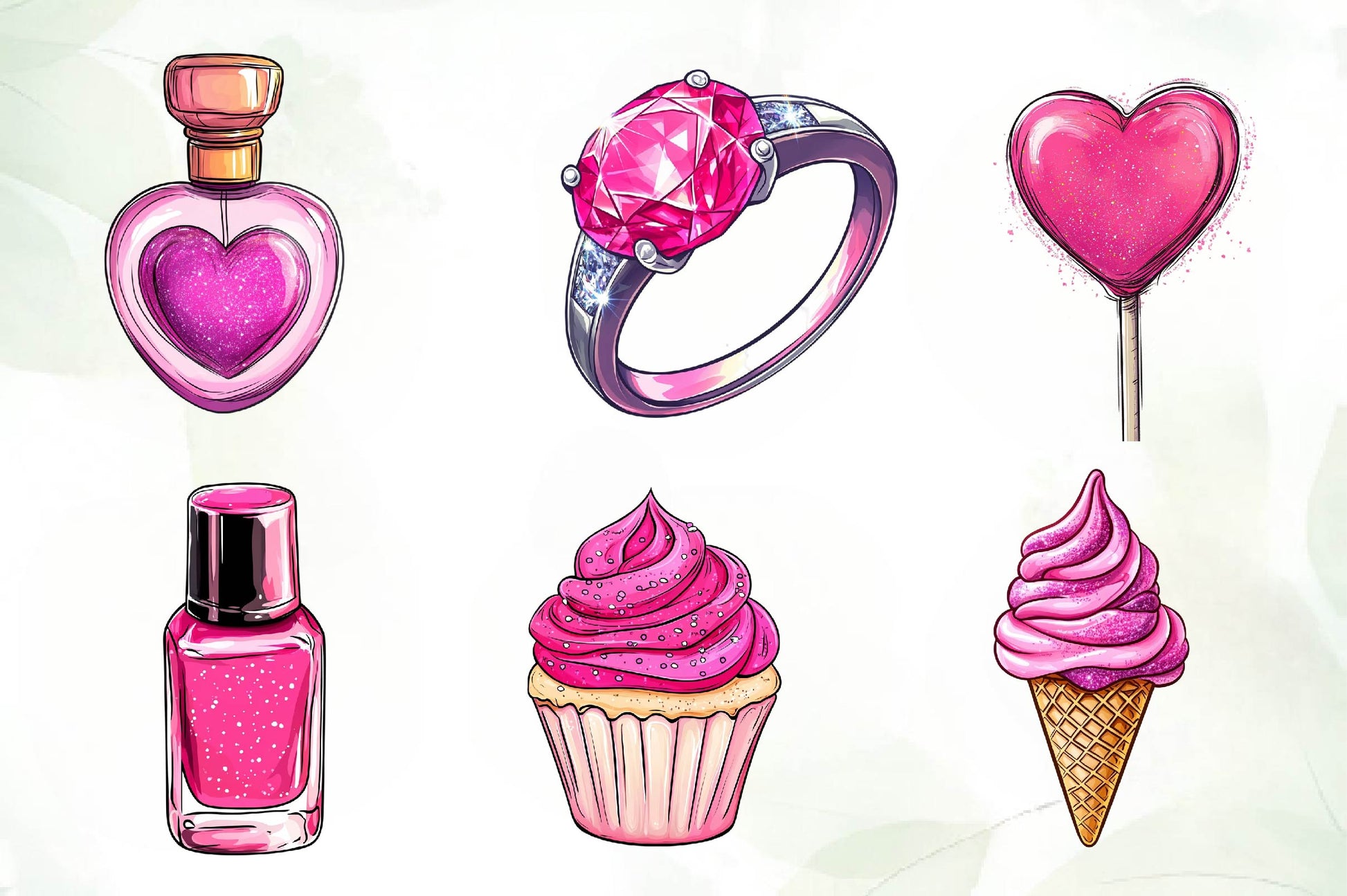 Glitter Pink Girl Clipart Bundle - CraftNest - Digital Crafting and Art