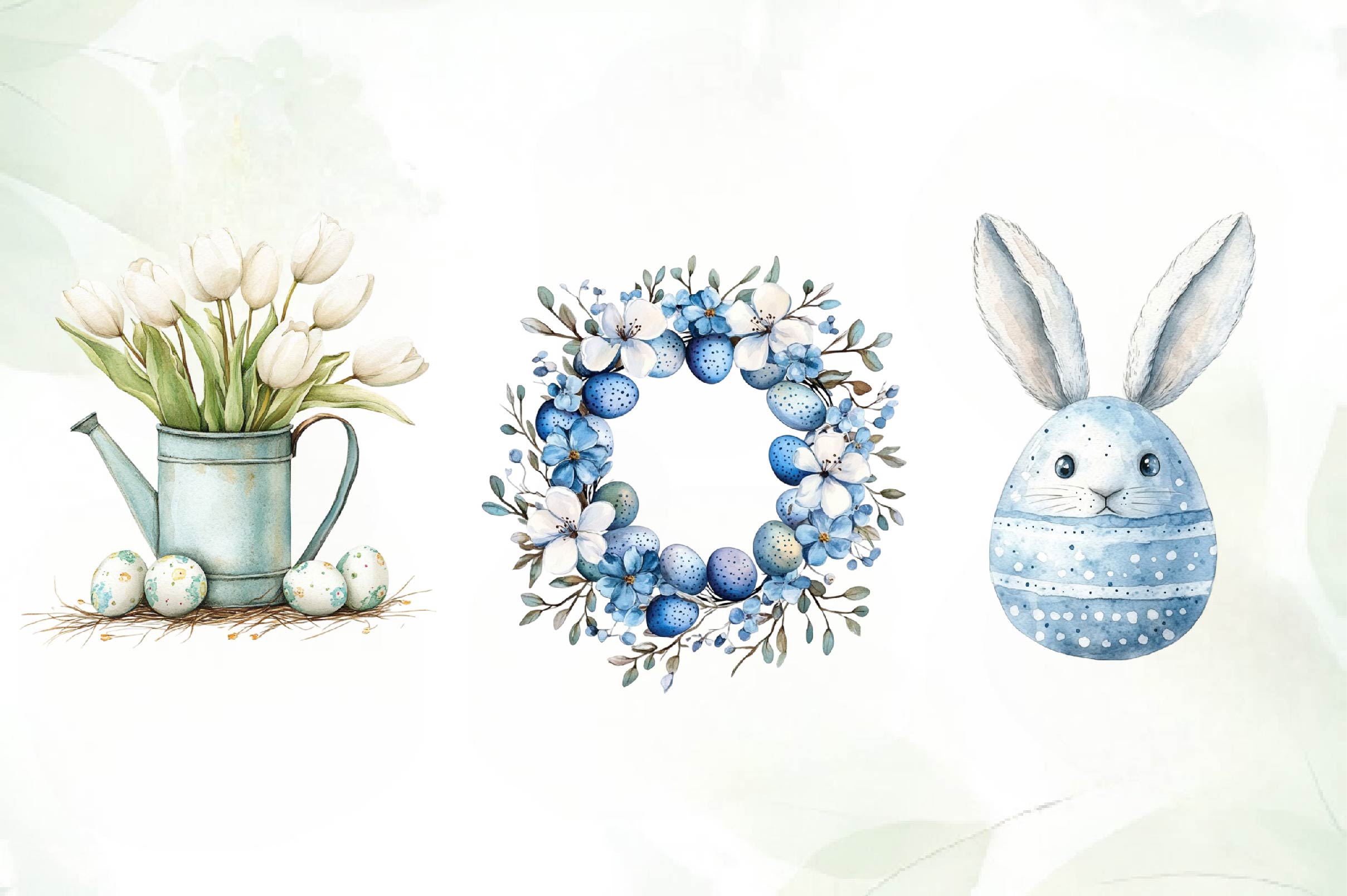 Neutral White Easter Clipart Bundle - CraftNest - Digital Crafting and Art