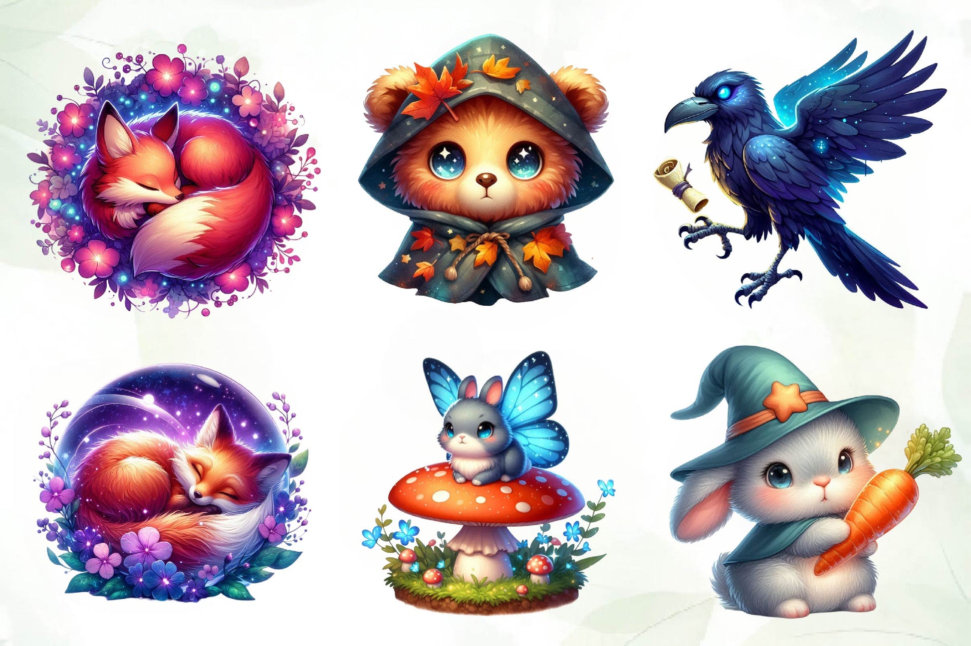 Magical Woodland Animals Creatures Clipart Bundle - CraftNest - Digital Crafting and Art