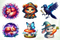 Magical Woodland Animals Creatures Clipart Bundle - CraftNest - Digital Crafting and Art