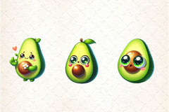 Cute Avocado Clipart Bundle 1 - CraftNest - Digital Crafting and Art