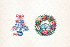 Coquette Chinoiserie Christmas Clipart Bundle - CraftNest - Digital Crafting and Art