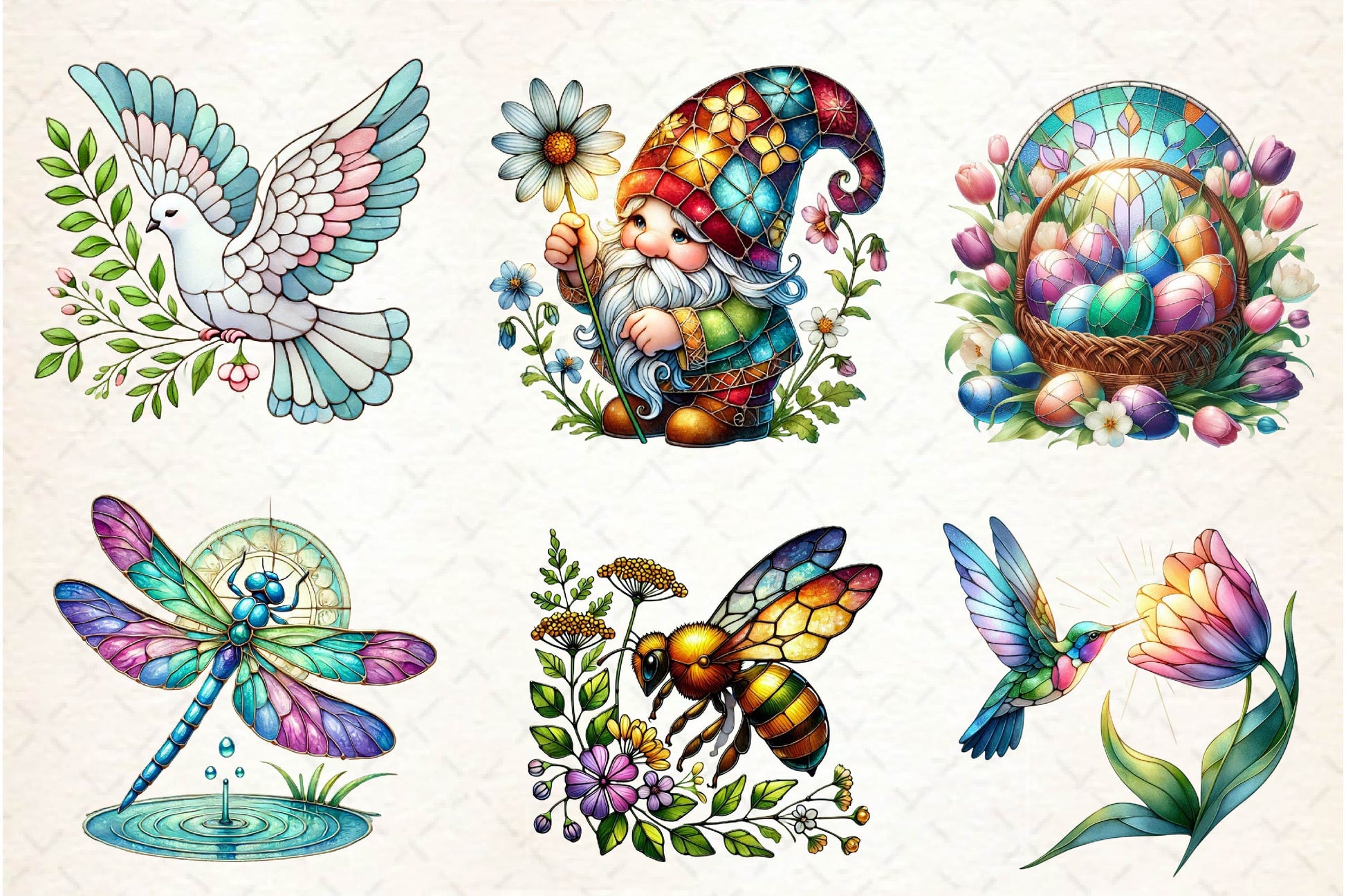 Stained Glass Spring Clipart Bundle - CraftNest - Digital Crafting and Art