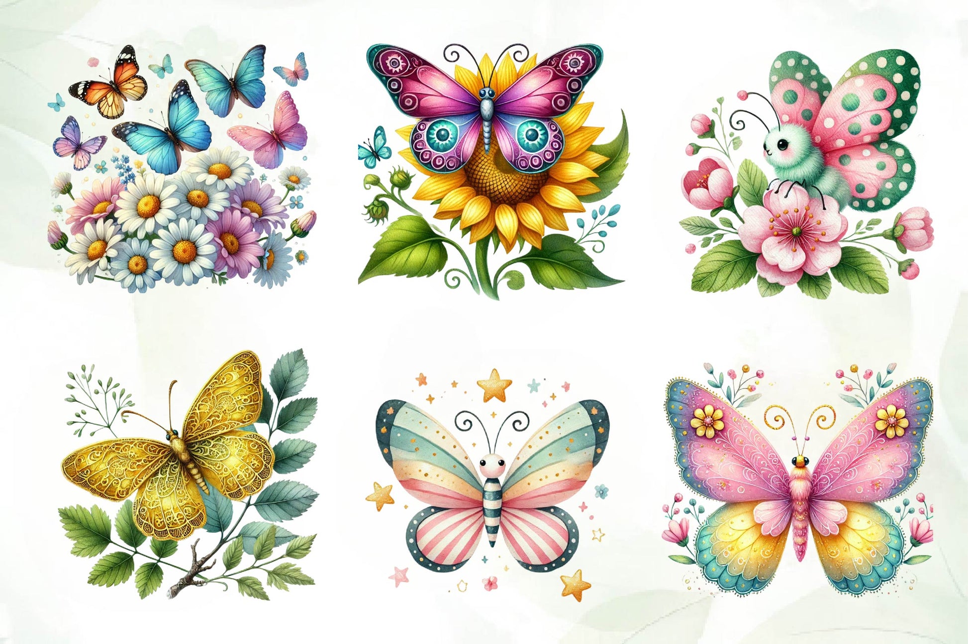 Spring Butterfly Clip Art Clipart Bundle - CraftNest - Digital Crafting and Art
