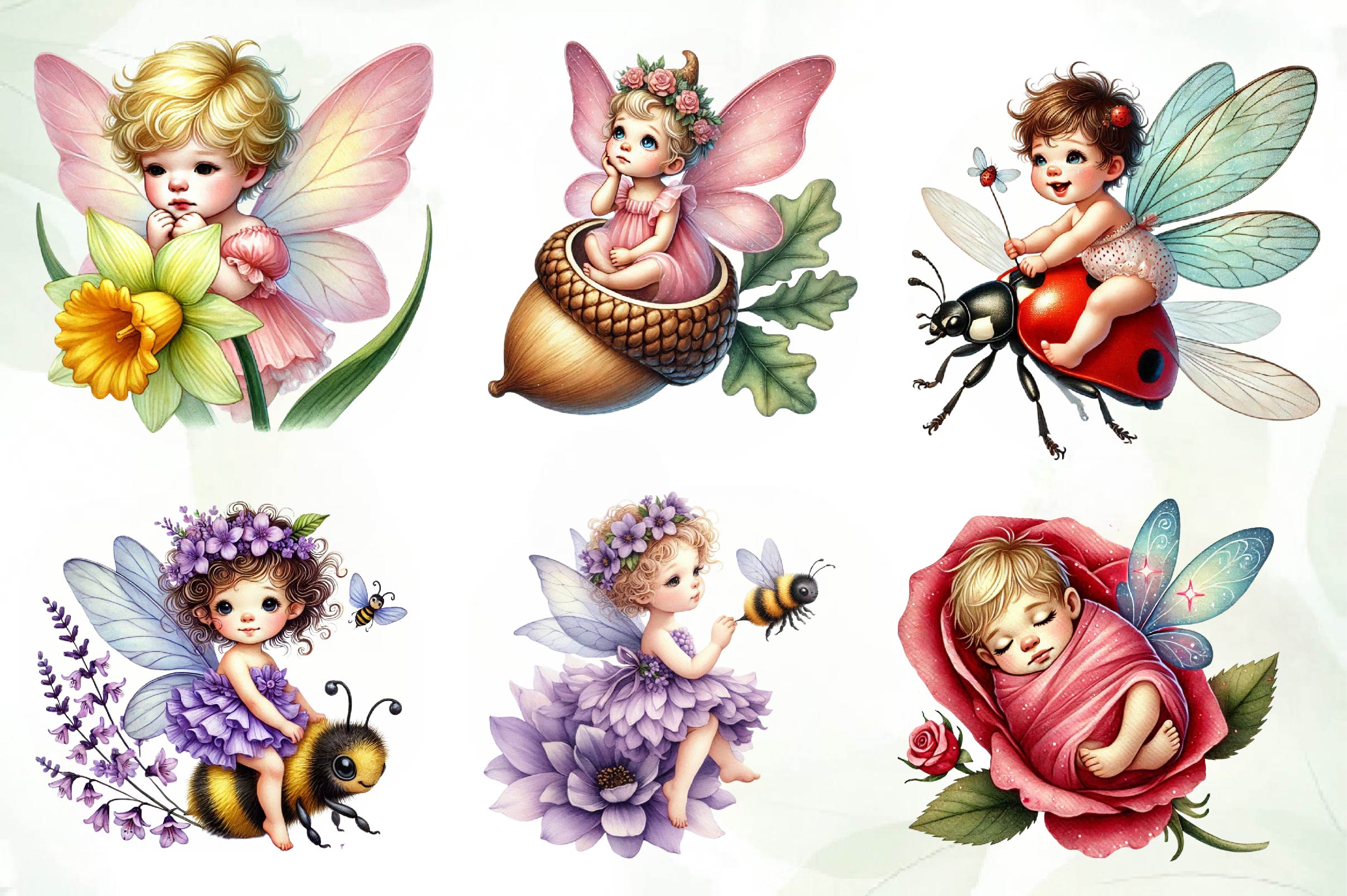 Spring Baby Fairy Clipart Bundle - CraftNest - Digital Crafting and Art