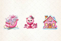 Exquisite Pink Christmas Wonderland Clipart Bundle - CraftNest - Digital Crafting and Art