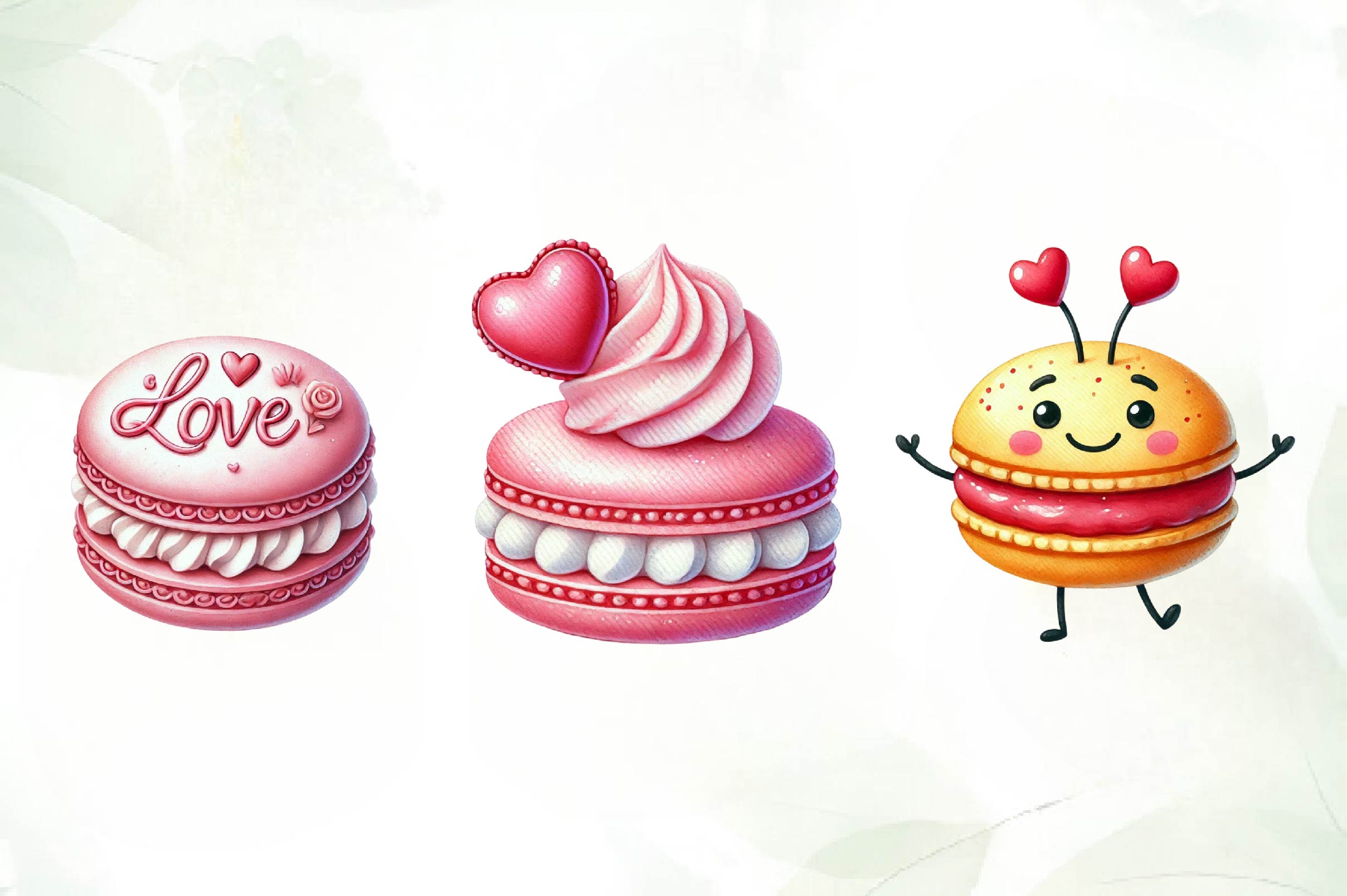 Macarons Valentine Day Love Sweet Clipart Bundle - CraftNest - Digital Crafting and Art
