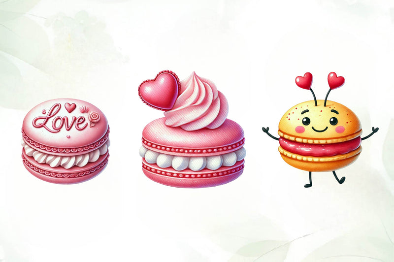 Macarons Valentine Day Love Sweet Clipart Bundle - CraftNest - Digital Crafting and Art