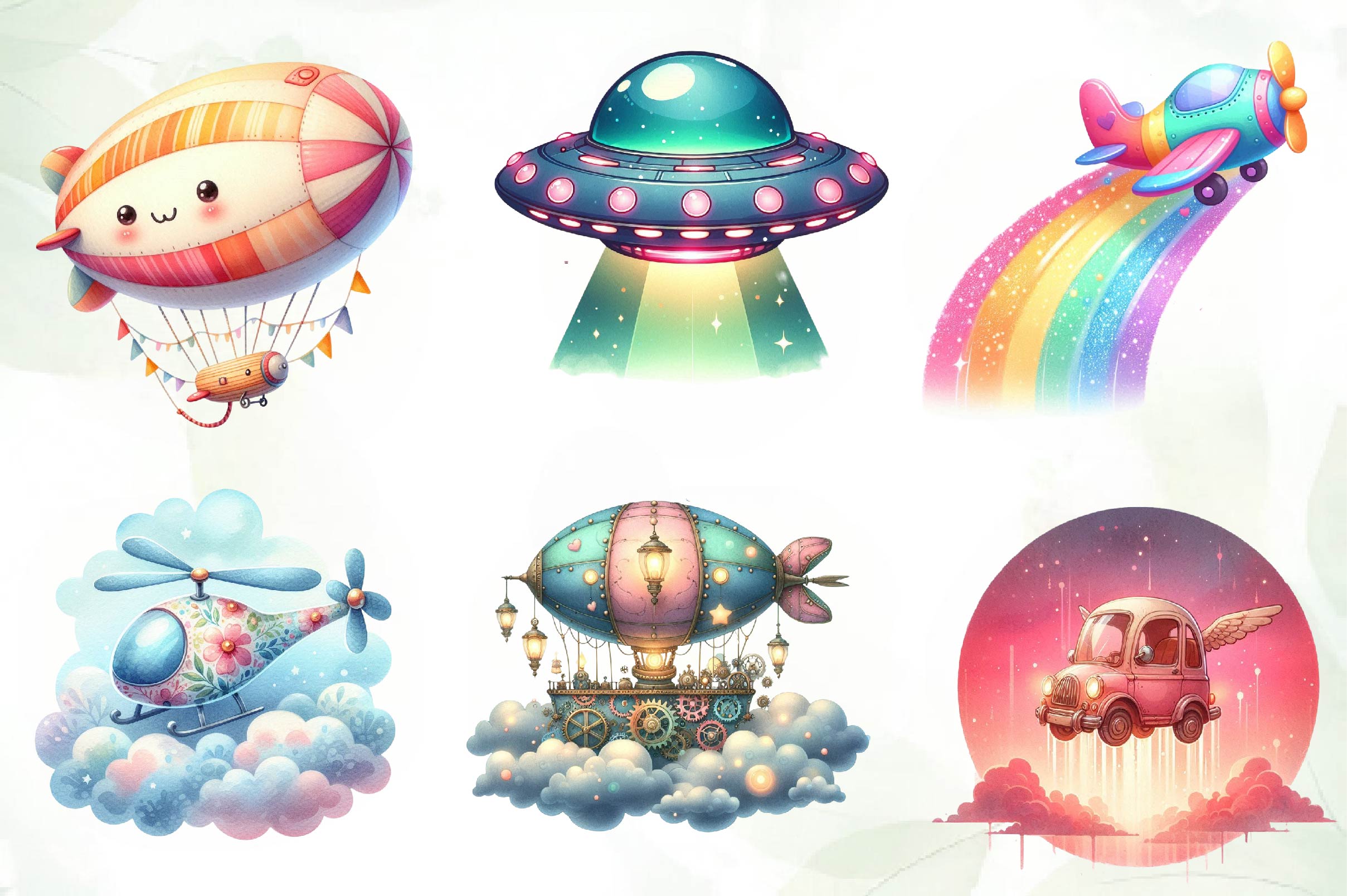 Cute Air Transport Clipart Bundle - CraftNest - Digital Crafting and Art