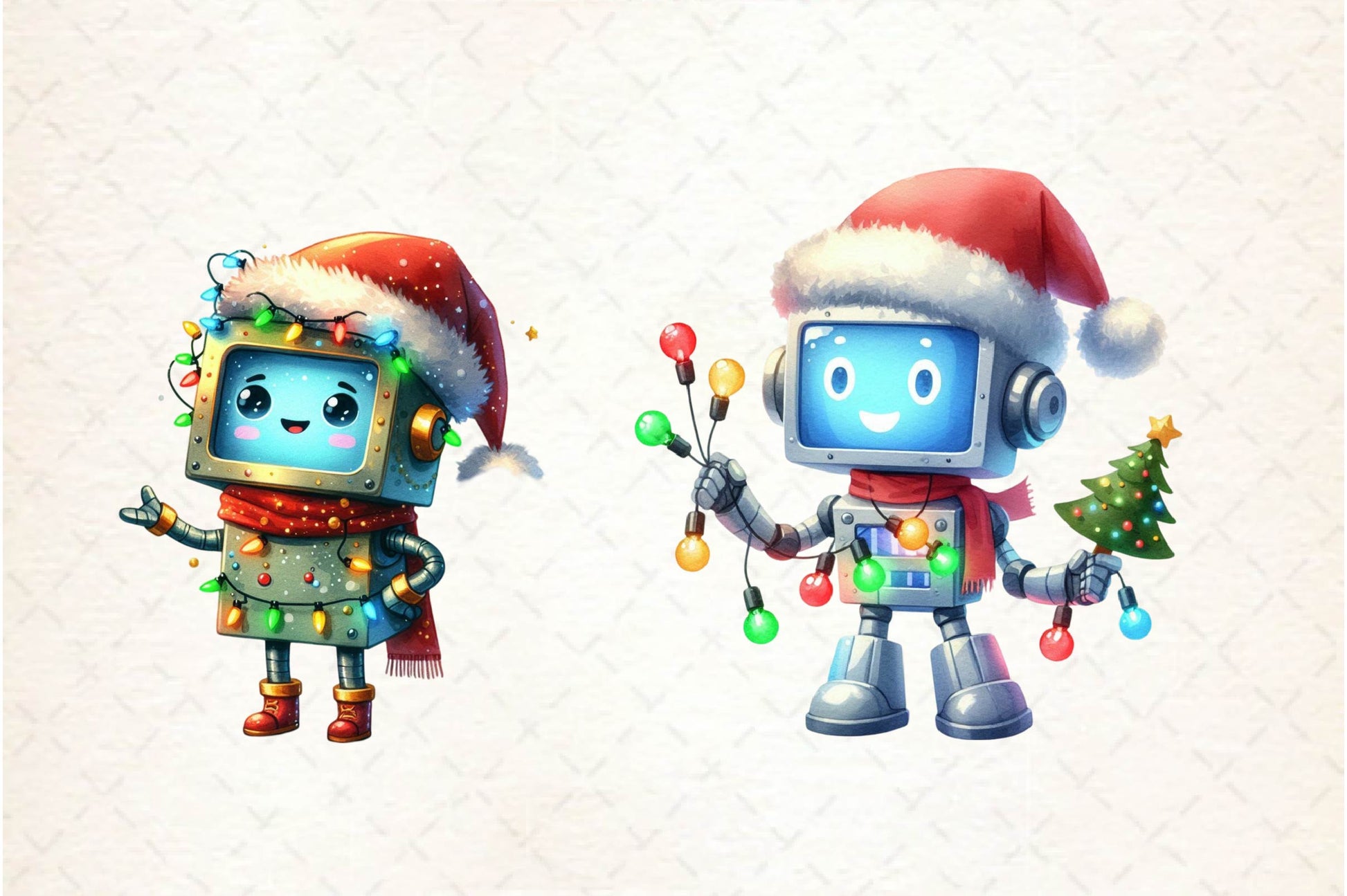 Funny Festive Robot Clipart Bundle - CraftNest - Digital Crafting and Art