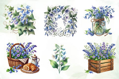 Spring Virginia Bluebells Flower Clipart Bundle - CraftNest - Digital Crafting and Art
