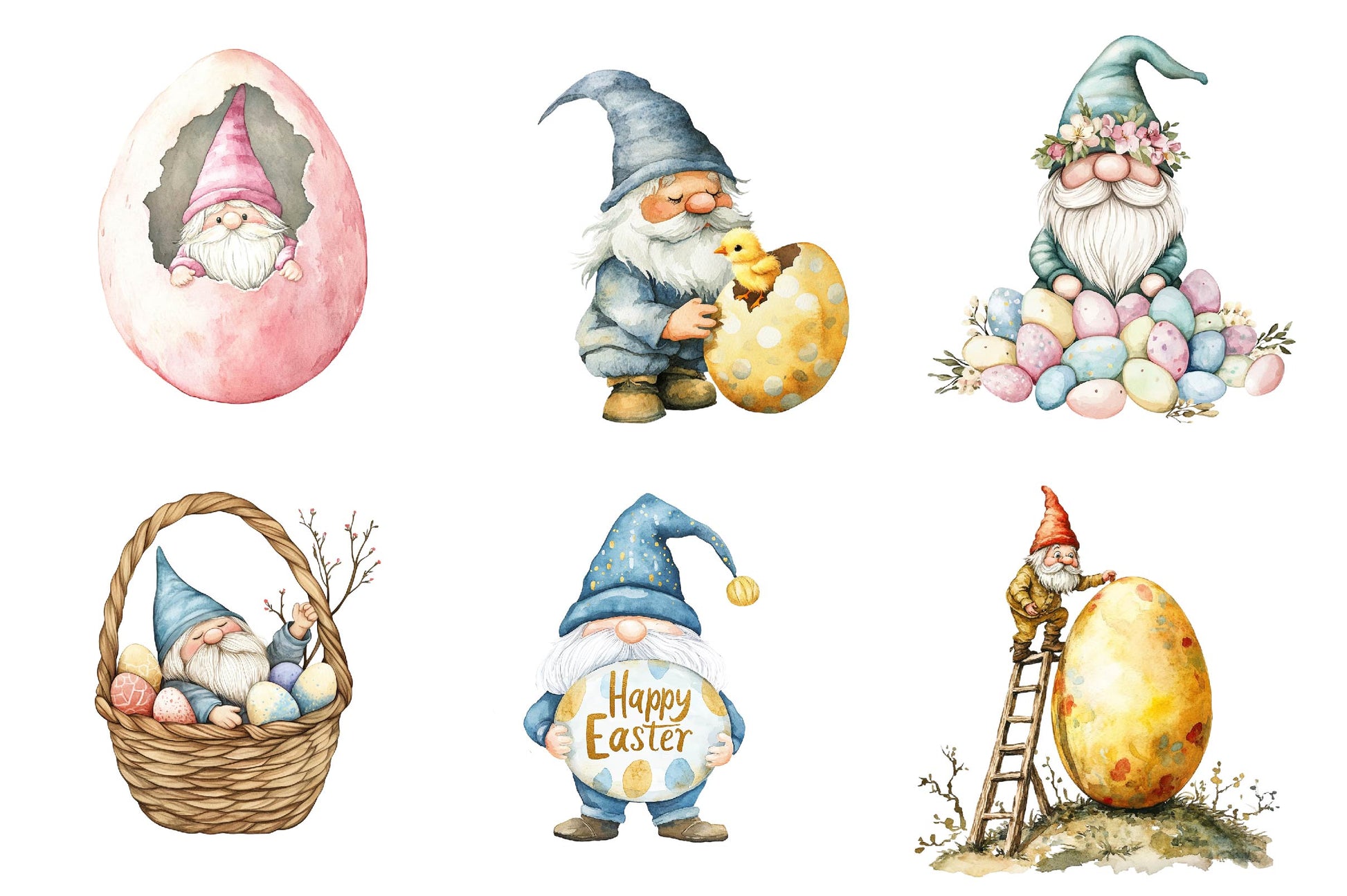 Easter Egg Gnome Clipart Bundle - CraftNest - Digital Crafting and Art