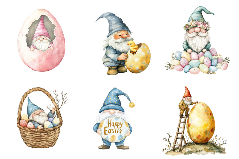 Easter Egg Gnome Clipart Bundle - CraftNest - Digital Crafting and Art