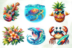 Hawaiian Summer Clipart Bundle - CraftNest - Digital Crafting and Art