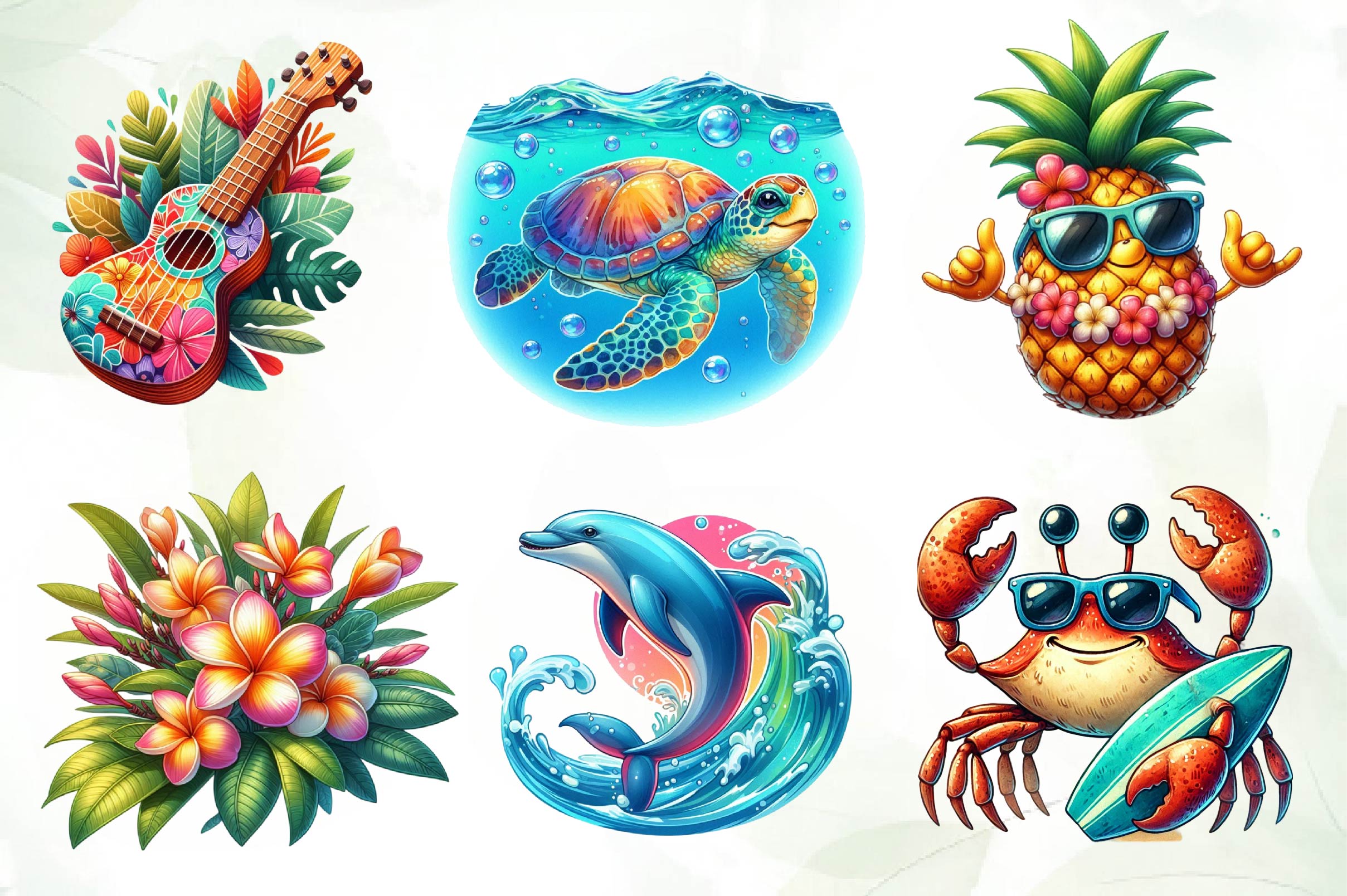 Hawaiian Summer Clipart Bundle - CraftNest - Digital Crafting and Art