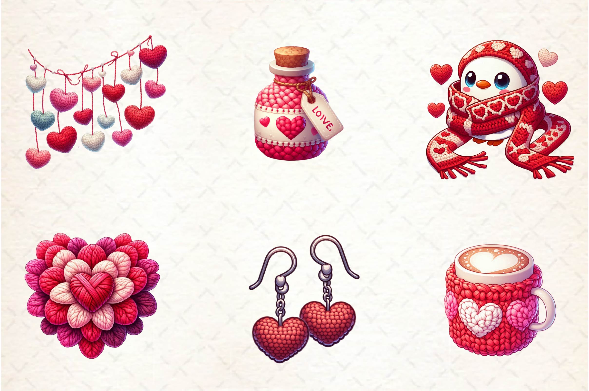 Crochet Valentine's Day Clipart Bundle - CraftNest - Digital Crafting and Art
