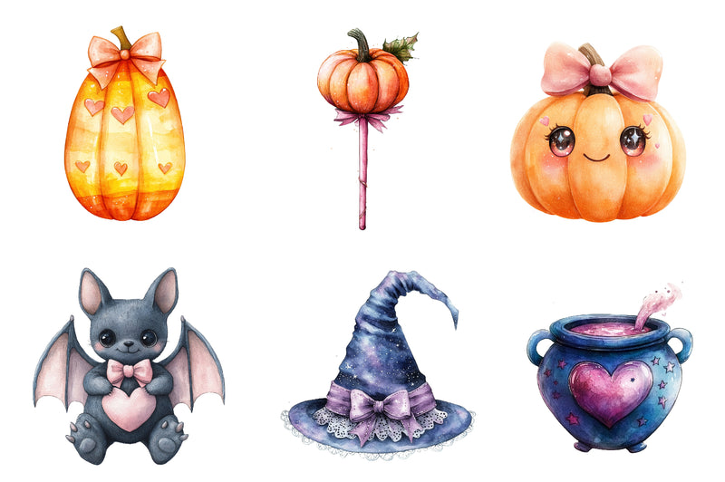 Cute Coquette Halloween Clipart Bundle - CraftNest - Digital Crafting and Art