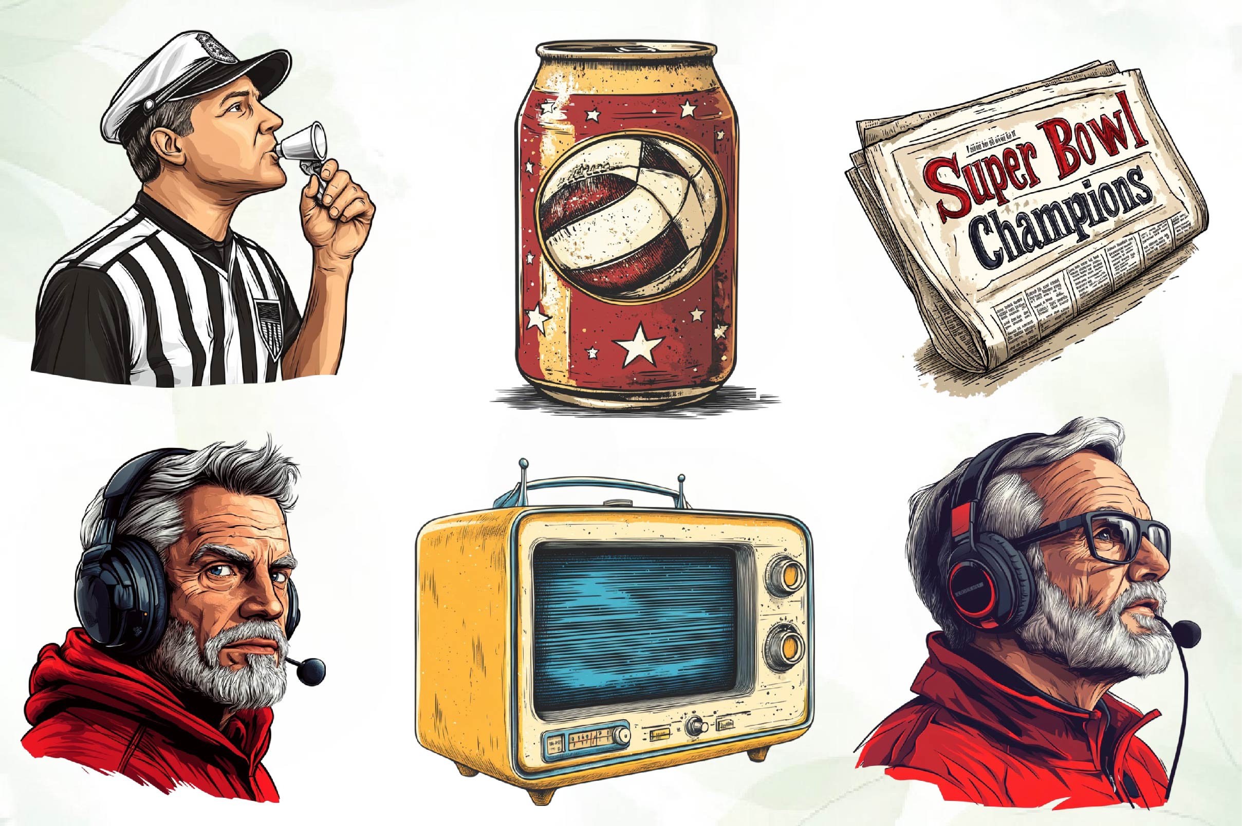 Vintage The Super Bowl Clipart Bundle - CraftNest - Digital Crafting and Art