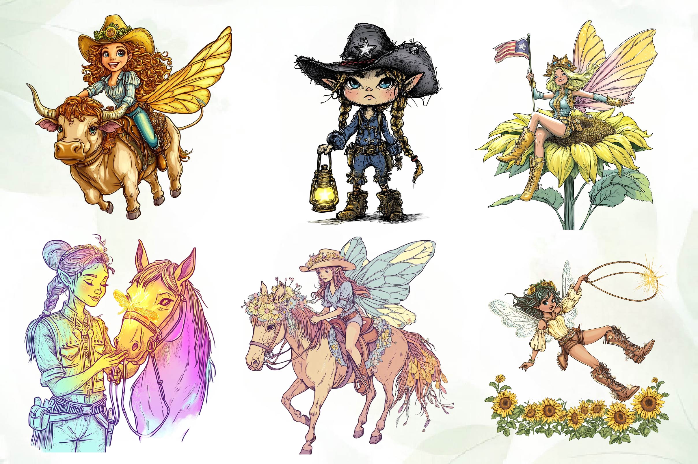 Cowgirl Fairy Clipart Bundle - CraftNest - Digital Crafting and Art