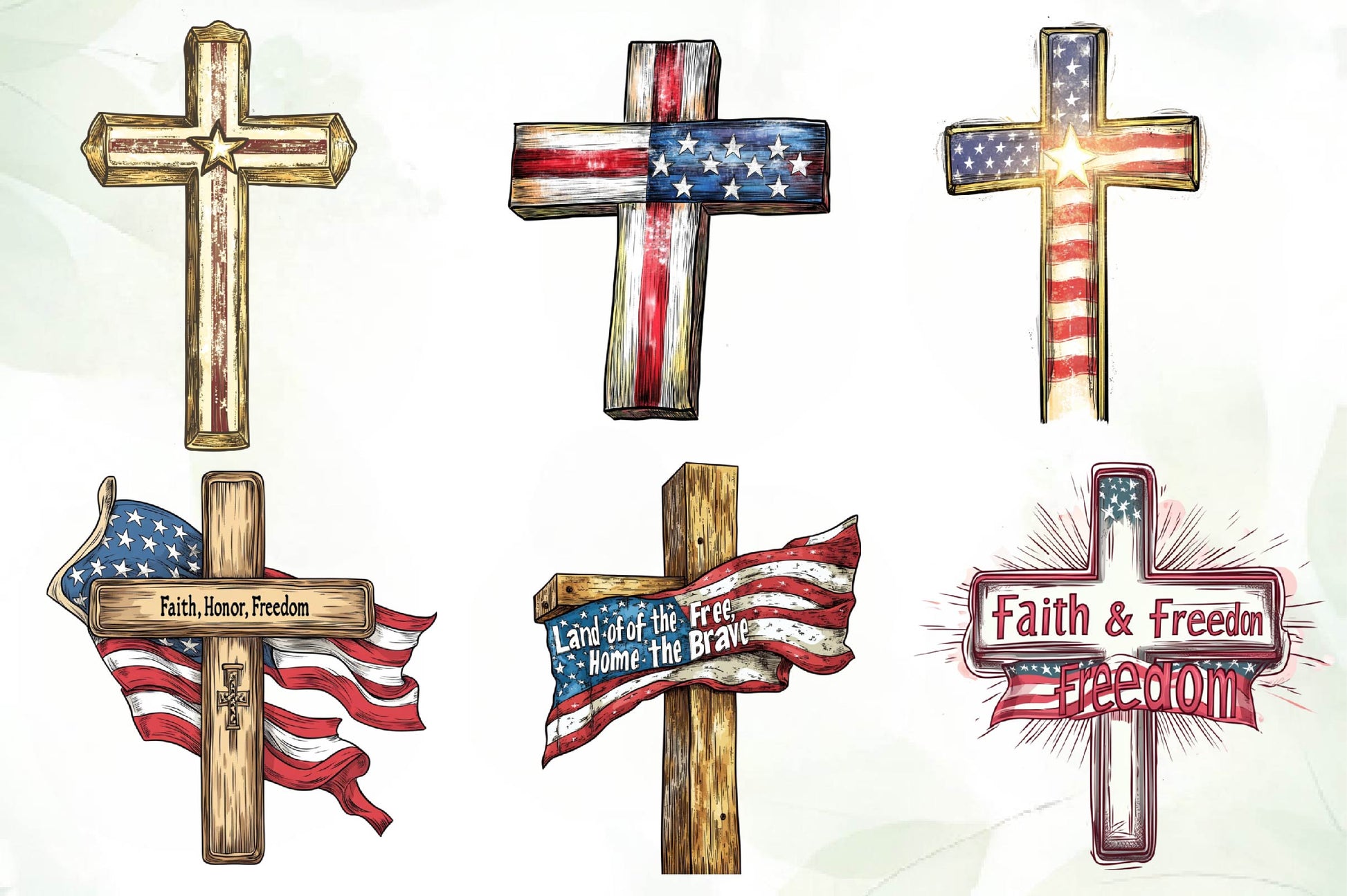 American Flag Cross Memorial Clipart Bundle - CraftNest - Digital Crafting and Art