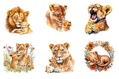 Lioness & Cub Clipart Bundle - CraftNest - Digital Crafting and Art