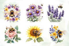 Spring Bees Clipart Bundle - CraftNest - Digital Crafting and Art