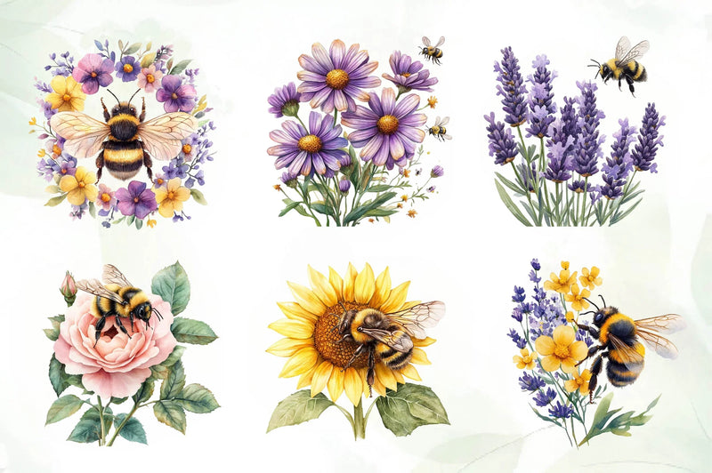 Spring Bees Clipart Bundle - CraftNest - Digital Crafting and Art