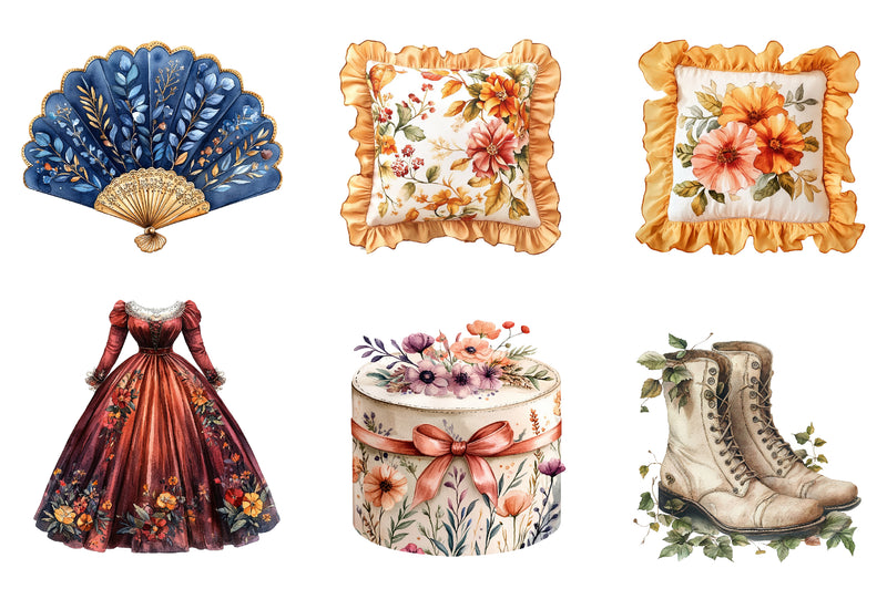 18th Century Victorian Fall Clipart Bundle - CraftNest - Digital Crafting and Art