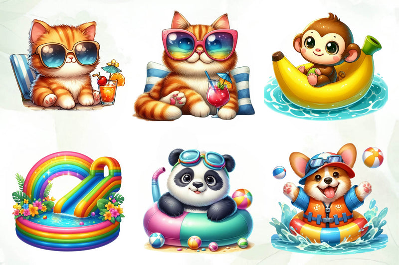 Pool Party Clipart Bundle - CraftNest - Digital Crafting and Art