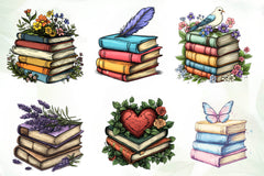 Pretty Books With Flowers Clipart Bundle 1 - CraftNest - Digital Crafting and Art