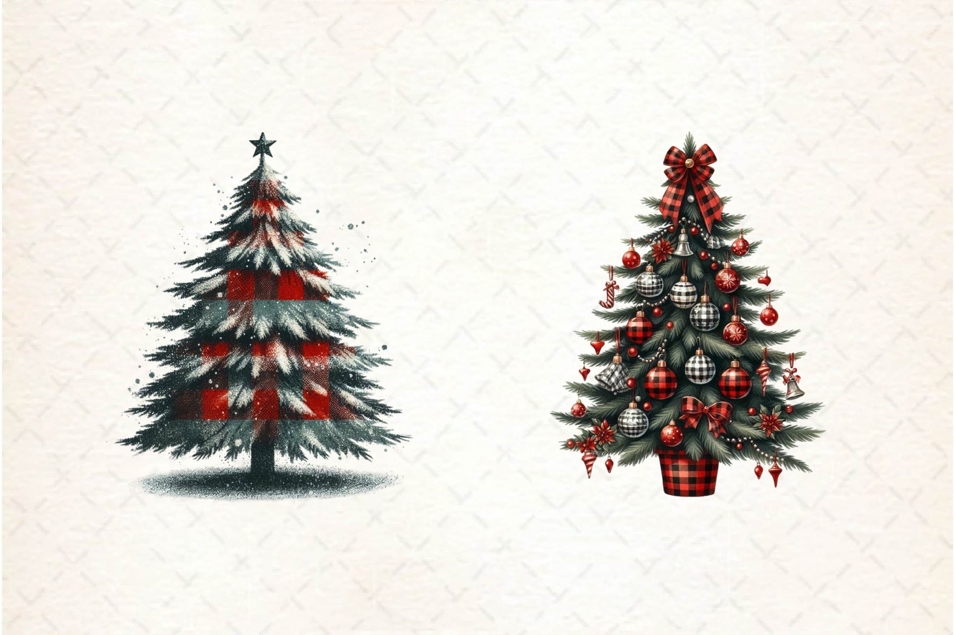 Buffalo Plaid Christmas Tree Clipart Bundle - CraftNest - Digital Crafting and Art