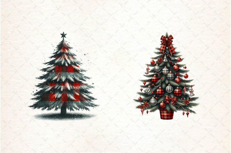 Buffalo Plaid Christmas Tree Clipart Bundle - CraftNest - Digital Crafting and Art
