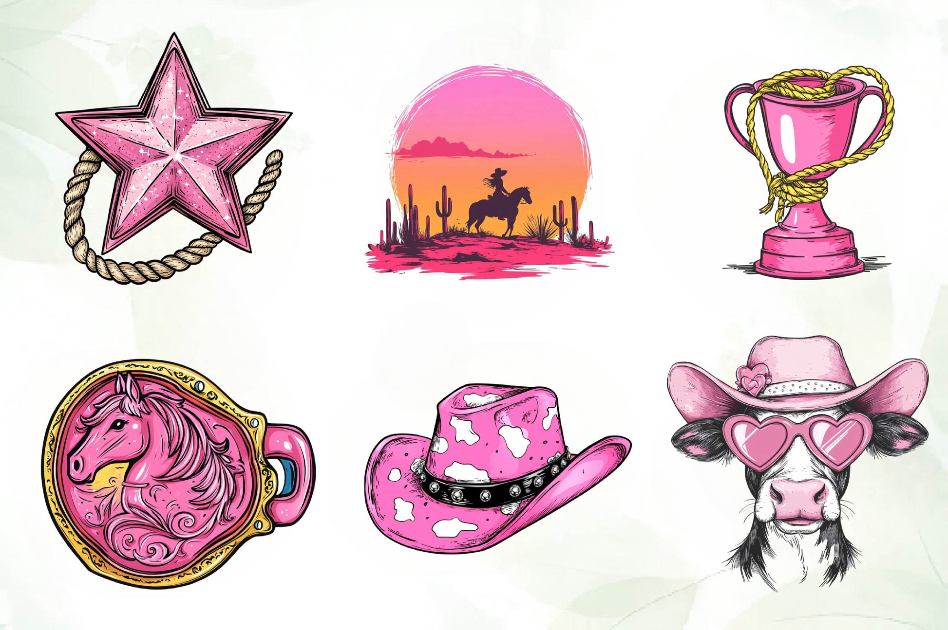 Pink Western Cowgirl Clipart Bundle 1 - CraftNest - Digital Crafting and Art