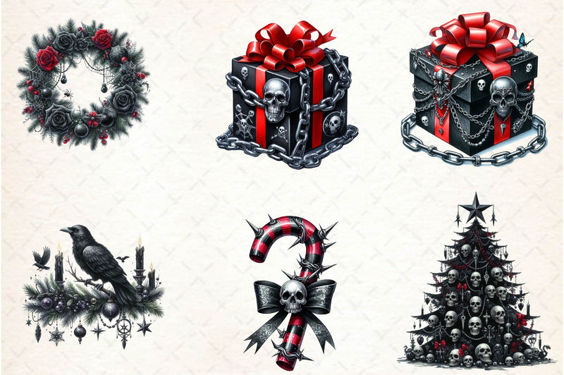 Gothic Christmas Clipart Bundle 1 - CraftNest - Digital Crafting and Art