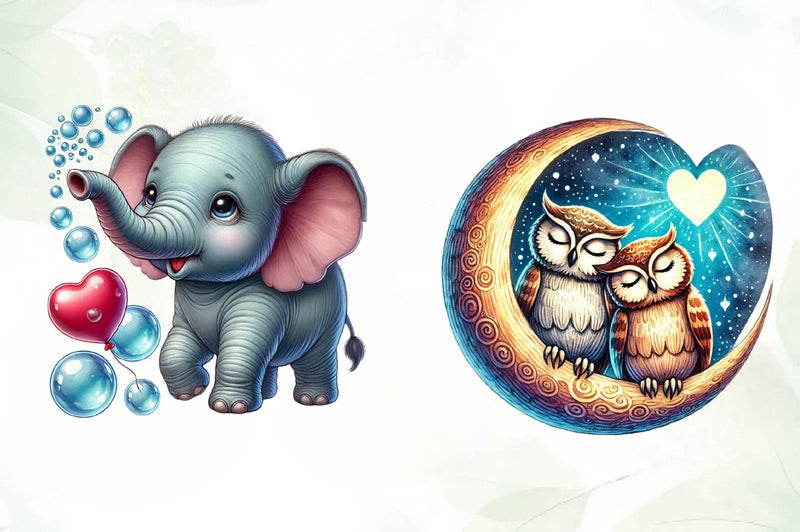 Valentine Design Valentine Animals Clipart Bundle - CraftNest - Digital Crafting and Art