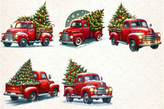 Christmas Truck Tree Clipart Bundle - CraftNest - Digital Crafting and Art