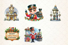 Christmas Train Station Clipart Bundle - CraftNest - Digital Crafting and Art