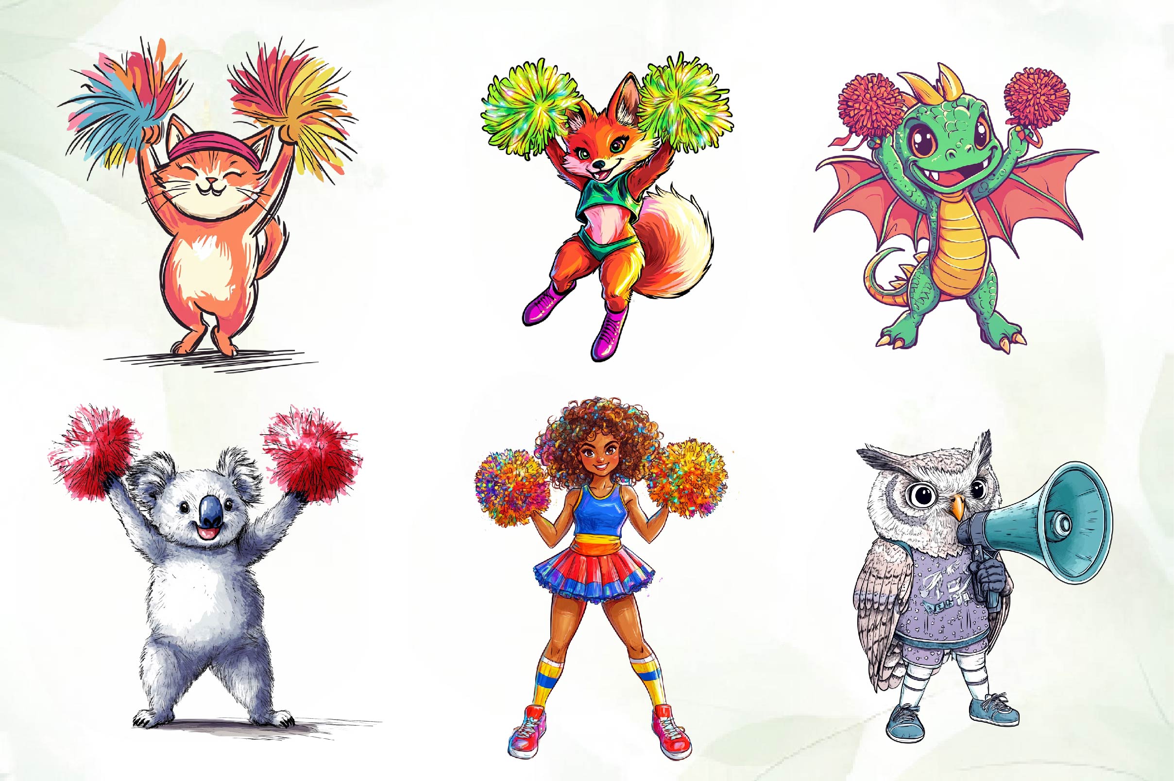 Cute Cheerleader Clipart Bundle - CraftNest - Digital Crafting and Art