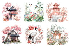 Chinoiserie Toile De Jouy Clipart Bundle - CraftNest - Digital Crafting and Art
