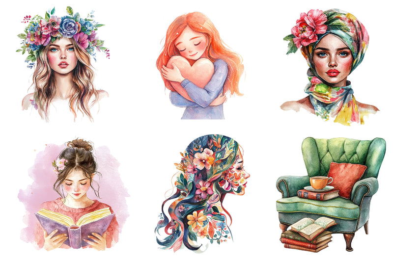 Cute Womens Month Clipart Bundle - CraftNest - Digital Crafting and Art