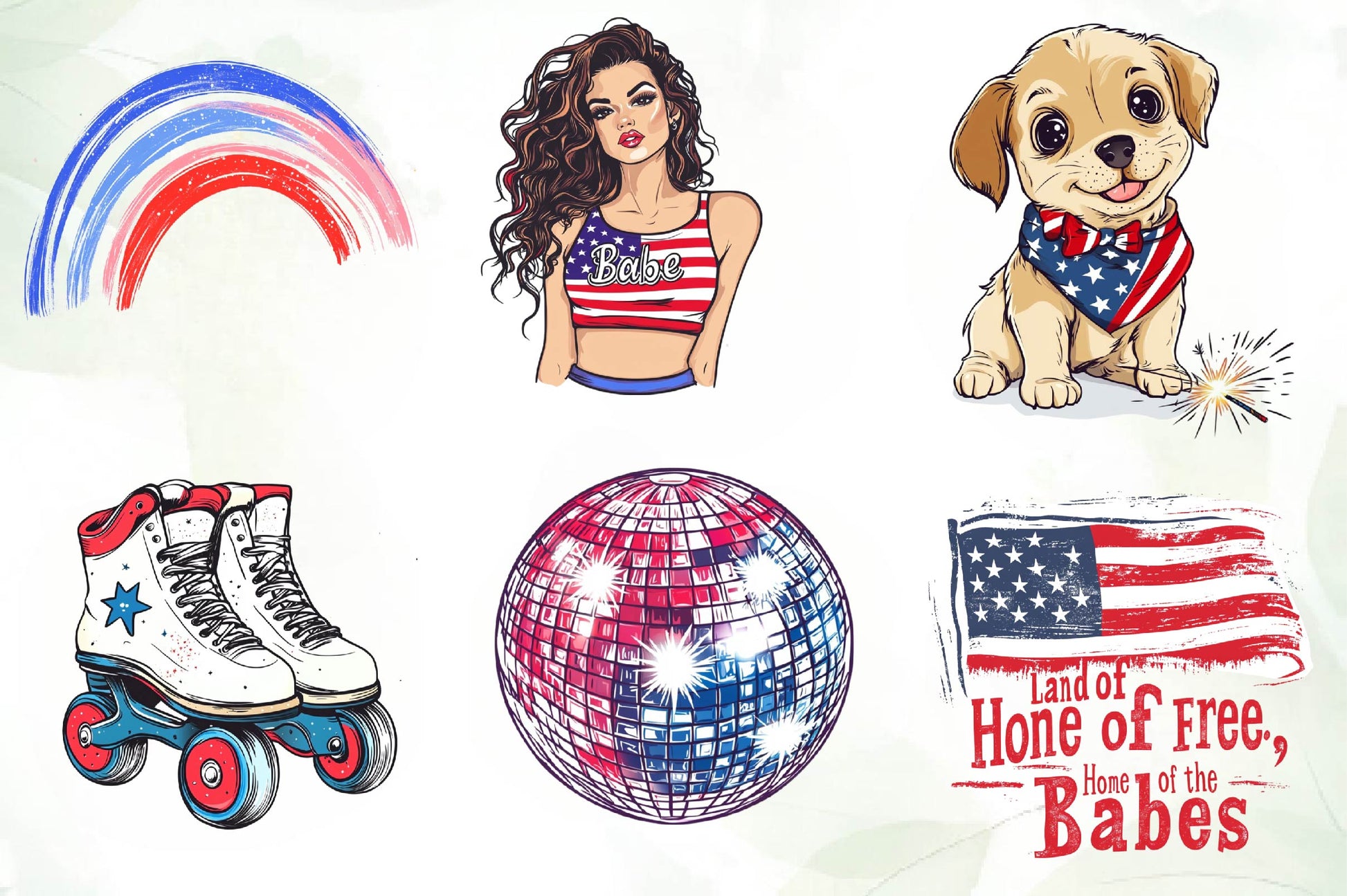 All American Babe Design Clipart Bundle - CraftNest - Digital Crafting and Art