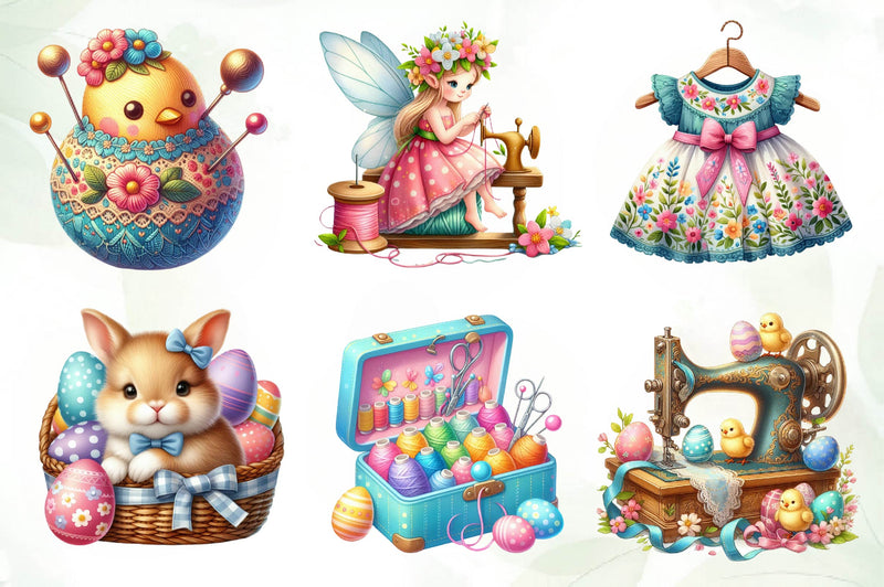 Spring & Easter Sewing Clipart Bundle - CraftNest - Digital Crafting and Art